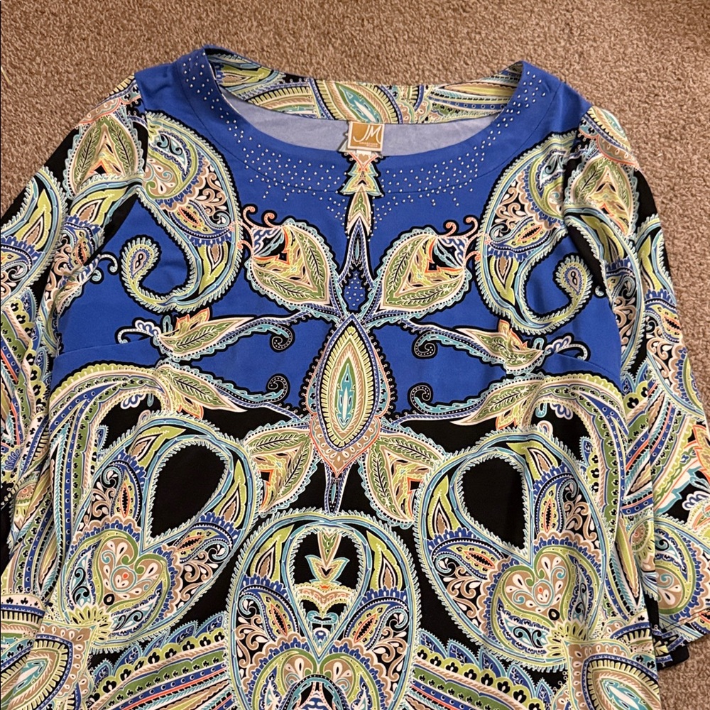 JM Collection Paisley Blouse